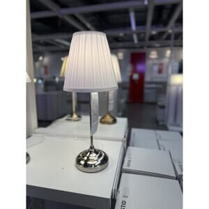 IKEA ÅRSTID Table Lamp (Nickel / White) – LED Bulb Included • 304.161.92-NEW